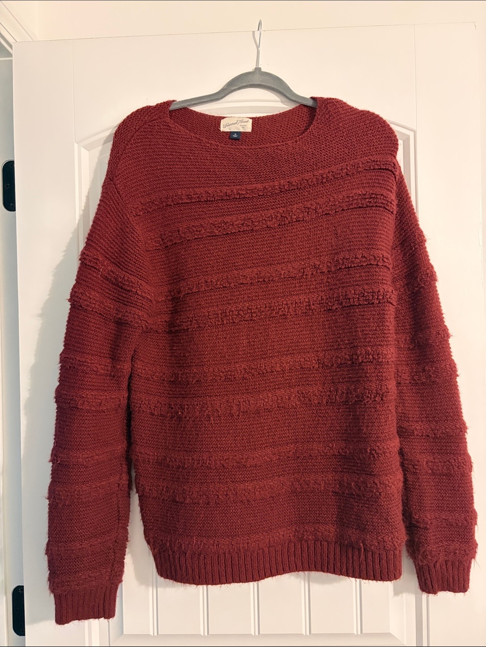 Universal Thread Textured Crewneck Sweater - Burgundy